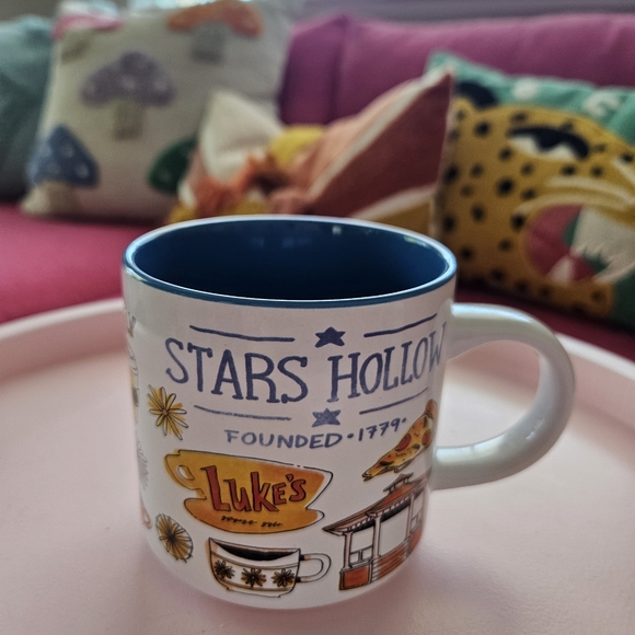 Stars Hollow Ceramic Mug - White and Blue - Picture 1 of 4